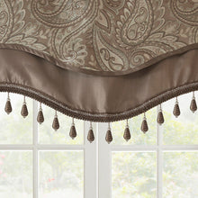 Load image into Gallery viewer, Madison Park Aubrey Jacquard Window Rod Pocket Valance With Beads - 50X18" MP41-4990
