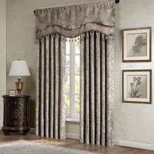 Load image into Gallery viewer, Madison Park Aubrey Jacquard Window Rod Pocket Valance With Beads - 50X18" MP41-4990
