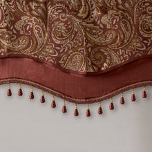 Load image into Gallery viewer, Madison Park Aubrey Jacquard Window Rod Pocket Valance With Beads - 50X18" MP41-4991
