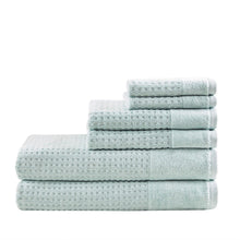 Load image into Gallery viewer, Madison Park Spa Waffle 6 Piece Waffle Cotton Jacquard Towels Set MP73-5912
