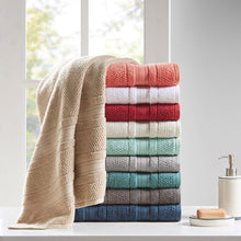 Load image into Gallery viewer, Madison Park Essentials Adrien Super Soft 6 Piece Cotton Towel Set MPE73-788
