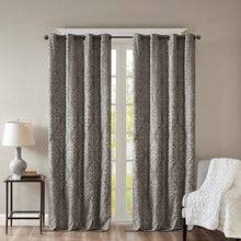 Load image into Gallery viewer, Mirage Knitted Jacquard Blackout Window Panel (50x95) - Charcoal SS40-0020 By Olliix
