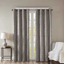 Load image into Gallery viewer, Mirage Knitted Jacquard Blackout Window Panel (50x95) - Charcoal SS40-0020 By Olliix
