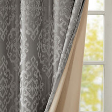 Load image into Gallery viewer, Mirage Knitted Jacquard Blackout Window Panel (50x108) - Charcoal SS40-0021 By Olliix
