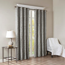 Load image into Gallery viewer, Mirage Knitted Jacquard Blackout Window Panel (50x108) - Charcoal SS40-0021 By Olliix

