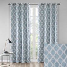 Load image into Gallery viewer, Blakesly Printed Ikat Blackout Window Panel (50x95) - Aqua SS40-0070 By Olliix
