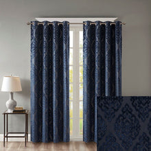 Load image into Gallery viewer, Sunsmart Mirage Knitted Jacquard Damask Total Blackout Grommet Top Curtain Panel - 50X84" SS40-0101

