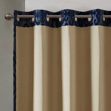 Load image into Gallery viewer, Sunsmart Mirage Knitted Jacquard Damask Total Blackout Grommet Top Curtain Panel - 50X95" SS40-0102
