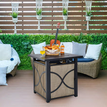 Load image into Gallery viewer, 25 Inch 40000 BTU Propane Fire Pit Table with Lid and Fire Glass
