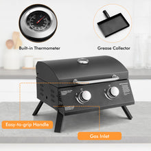 Load image into Gallery viewer, 2-Burner Propane Gas Grill 20000 BTU Outdoor Portable with Thermometer
