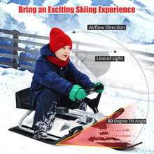 Load image into Gallery viewer, Kids Snow Sled with Steering Wheel and Double Brakes Pull Rope-Black
