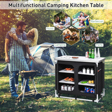 Load image into Gallery viewer, Outdoor Camping Cooking Table with Storage Organizer
