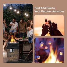 Load image into Gallery viewer, 40000BTU Outdoor Propane Burning Fire Bowl Column Realistic Look Firepit Heater-Brown
