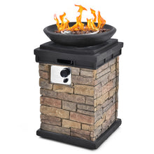 Load image into Gallery viewer, 40000BTU Outdoor Propane Burning Fire Bowl Column Realistic Look Firepit Heater-Brown
