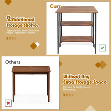 Load image into Gallery viewer, Acacia Wood Patio Folding Dining Table Storage Shelves
