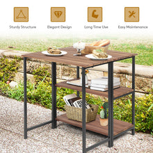 Load image into Gallery viewer, Acacia Wood Patio Folding Dining Table Storage Shelves
