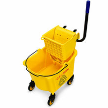 Load image into Gallery viewer, 26 Quart Side Press Wringer Commercial Mop Bucket
