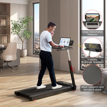 Load image into Gallery viewer, 3HP Folding Treadmill with Adjustable Height and APP Control-Black
