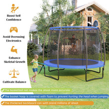 Load image into Gallery viewer, 8/10 Feet Recreational Trampoline with Basketball Hoop-12 ft
