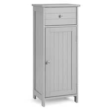 Load image into Gallery viewer, Wooden Bathroom Floor Storage Cabinet with Drawer and Shelf-Gray
