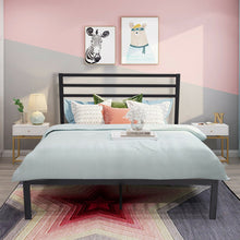 Load image into Gallery viewer, Queen Size Steel Bed Frame with Wooden Slat Support-Chocolate
