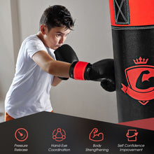 Load image into Gallery viewer, 11 Pounds Kids Punching Boxing Bag Set-Black
