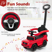 Load image into Gallery viewer, 3 In 1 Ride on Push Car Mercedes Benz G350 Stroller Sliding Car with Canopy-Red
