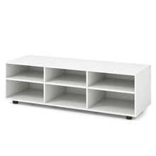 Load image into Gallery viewer, Wood TV Stand for TVs up to 55 Inches with 6 Storage Cubbies-White
