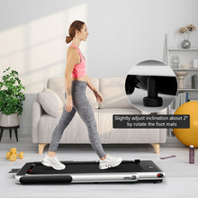 Load image into Gallery viewer, 2 in 1 Folding Treadmill with Bluetooth Speaker Remote Control-Silver
