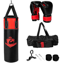 Load image into Gallery viewer, 11 Pounds Kids Punching Boxing Bag Set-Black
