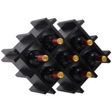 Load image into Gallery viewer, Set of 5 Wall Mount Wine Rack Set with Storage Shelves-Black
