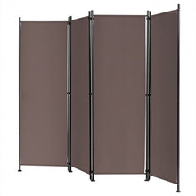 Load image into Gallery viewer, 4-Panel Room Divider Folding Privacy Screen-Coffee
