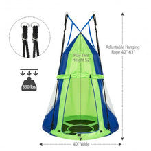 Load image into Gallery viewer, Kids Hanging Chair Swing Tent Set-Green

