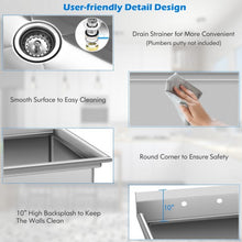 Load image into Gallery viewer, Compartment Commercial Kitchen Sink with Drain Strainer
