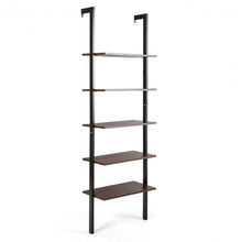 Load image into Gallery viewer, 5-Tier Metal Frame Ladder Shelf -Brown
