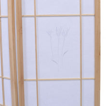 Load image into Gallery viewer, 3 Panels Printing Flower Solid Wood Room Screen-Natrual
