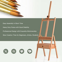 Load image into Gallery viewer, Adjustable  Floor Wooden Artist Easel H-Frame with Art Supply Storage Drawer
