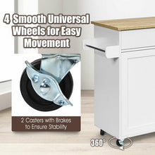 Load image into Gallery viewer, Rolling Kitchen Island Cart with Towel and Spice Rack-White
