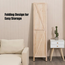 Load image into Gallery viewer, 4 Panels Folding Wooden Room Divider-Natural
