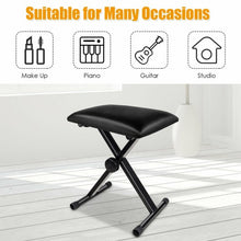 Load image into Gallery viewer, Adjustable Portable X-Style Leather Padded Piano Bench
