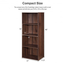 Load image into Gallery viewer, 4 Tier Open Shelf  Storage Display Cabinet-Walnut
