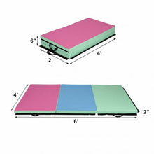 Load image into Gallery viewer, 6' x 4' Tri-Fold Gymnastics Mat Thick Folding Panel-Multicolor
