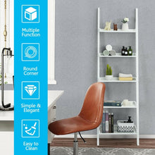 Load image into Gallery viewer, 5-Tier Wall-leaning Ladder Shelf  Display Rack for Plants and Books-White
