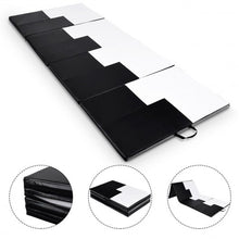 Load image into Gallery viewer, Gymnastics Mat Folding Portable Exercise Aerobics Exercise Mat-Black &amp; White
