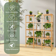 Load image into Gallery viewer, Multifunctional Bamboo Shelf Flower Plant Display Stand
