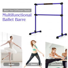 Load image into Gallery viewer, 4 ft Portable Ballet Freestanding Adjustable Double Dance Bar-Purple
