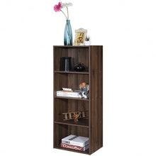 Load image into Gallery viewer, 4 Tier Open Shelf  Storage Display Cabinet-Walnut
