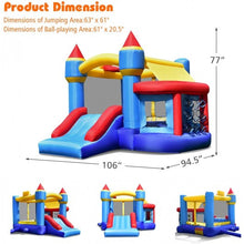 Load image into Gallery viewer, Castle Slide Inflatable Bounce House w/ Ball Pit &amp; Basketball Hoop
