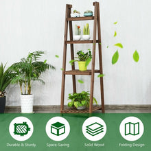 Load image into Gallery viewer, Folding Flower Stand Rack Wood Plant Storage Display Shelf
