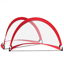 Load image into Gallery viewer, Two Pop Up Soccer Goal Set Foldable Training Football Net-4'

